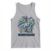 Funny Dinosaur Playing Ice Hockey Tank Top Hockeysaurus Gift For Kids - Wonder Print Shop
