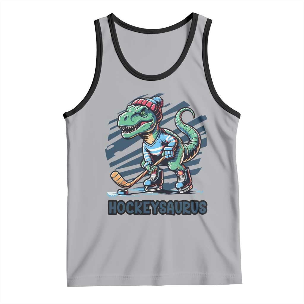 Funny Dinosaur Playing Ice Hockey Tank Top Hockeysaurus Gift For Kids - Wonder Print Shop