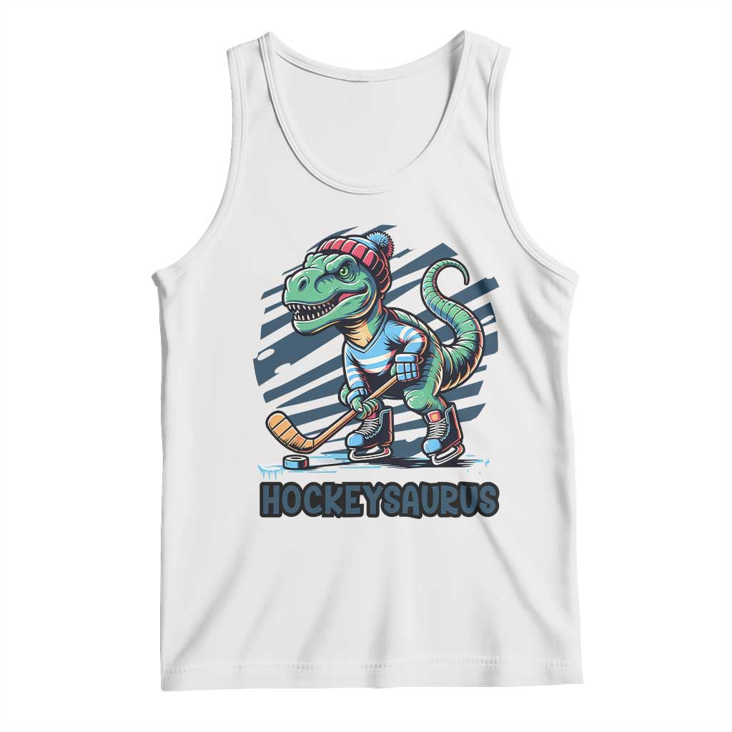 Funny Dinosaur Playing Ice Hockey Tank Top Hockeysaurus Gift For Kids - Wonder Print Shop