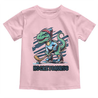 Funny Dinosaur Playing Ice Hockey Toddler T Shirt Hockeysaurus Gift For Kids - Wonder Print Shop