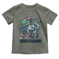 Funny Dinosaur Playing Ice Hockey Toddler T Shirt Hockeysaurus Gift For Kids - Wonder Print Shop