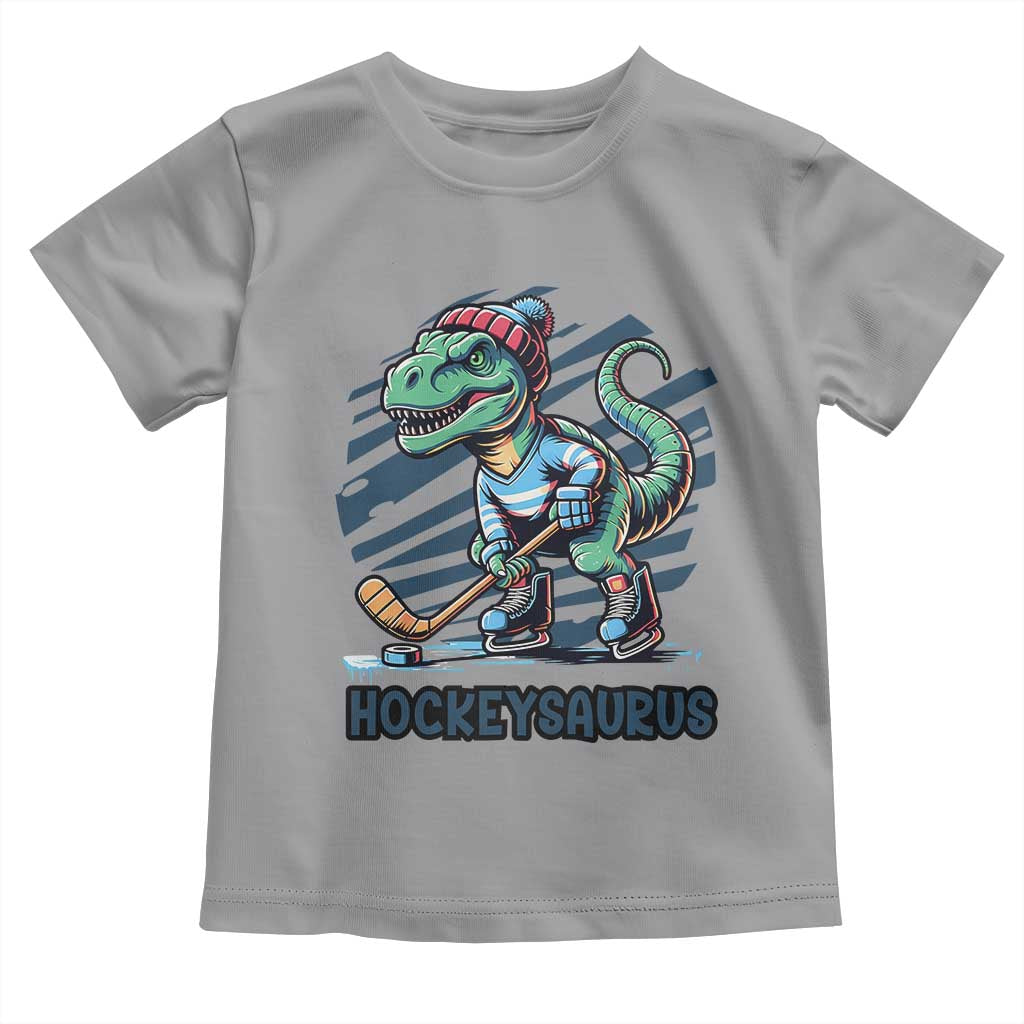 Funny Dinosaur Playing Ice Hockey Toddler T Shirt Hockeysaurus Gift For Kids - Wonder Print Shop