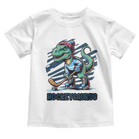 Funny Dinosaur Playing Ice Hockey Toddler T Shirt Hockeysaurus Gift For Kids - Wonder Print Shop