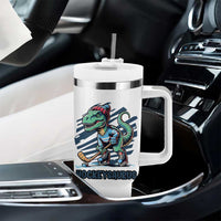 Funny Dinosaur Playing Ice Hockey Tumbler With Handle Hockeysaurus Gift For Kids - Wonder Print Shop