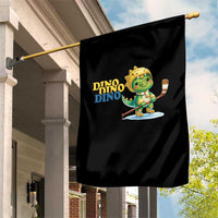 Funny Dinosaur Playing Ice Hockey Garden Flag Gift For Dino Lovers - Wonder Print Shop
