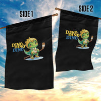 Funny Dinosaur Playing Ice Hockey Garden Flag Gift For Dino Lovers - Wonder Print Shop