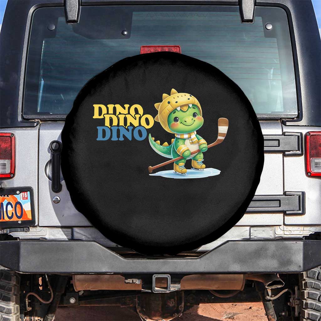 Funny Dinosaur Playing Ice Hockey Spare Tire Cover Gift For Dino Lovers - Wonder Print Shop