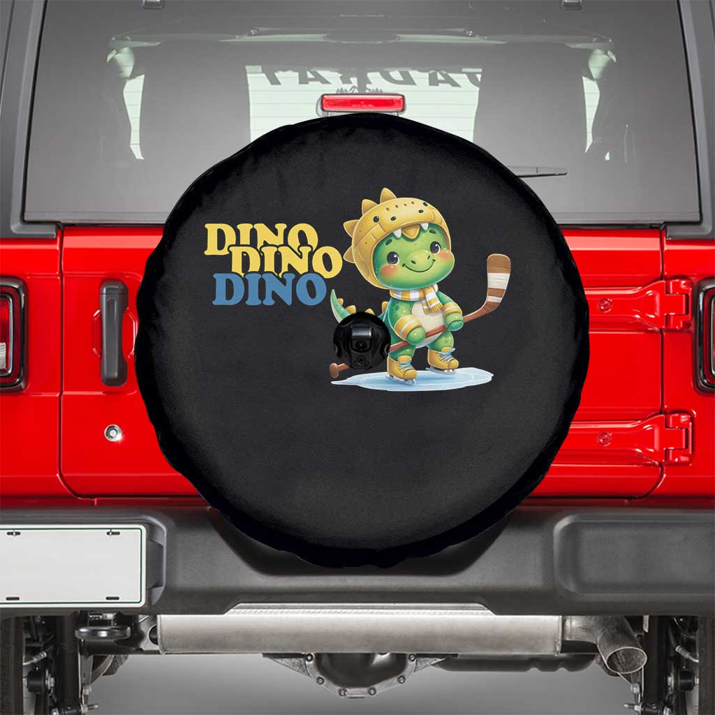 Funny Dinosaur Playing Ice Hockey Spare Tire Cover Gift For Dino Lovers - Wonder Print Shop