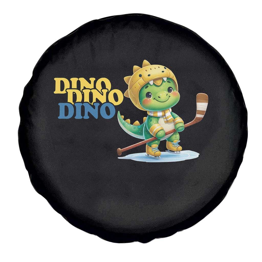 Funny Dinosaur Playing Ice Hockey Spare Tire Cover Gift For Dino Lovers - Wonder Print Shop