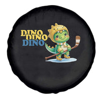 Funny Dinosaur Playing Ice Hockey Spare Tire Cover Gift For Dino Lovers - Wonder Print Shop