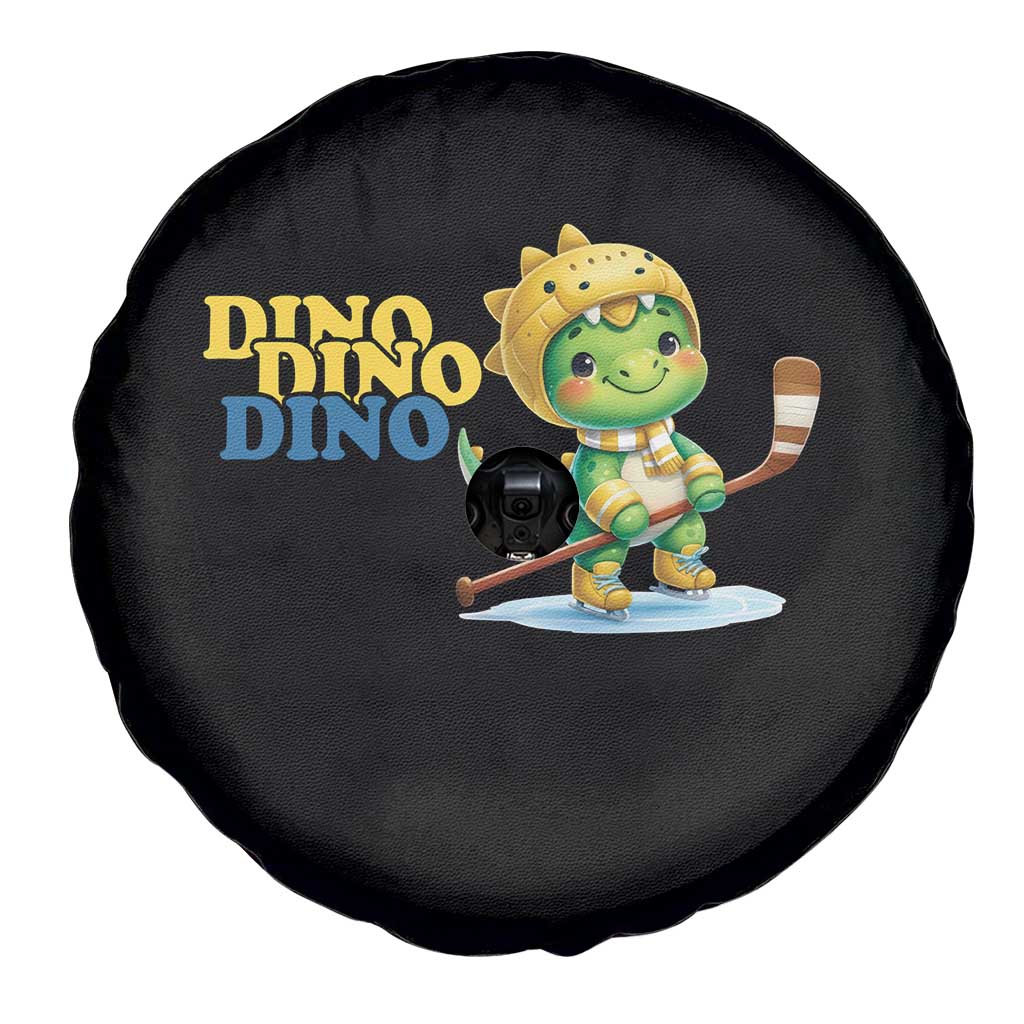 Funny Dinosaur Playing Ice Hockey Spare Tire Cover Gift For Dino Lovers - Wonder Print Shop