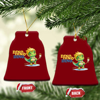Funny Dinosaur Playing Ice Hockey Ceramic Ornament Gift For Dino Lovers - Wonder Print Shop