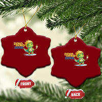 Funny Dinosaur Playing Ice Hockey Ceramic Ornament Gift For Dino Lovers - Wonder Print Shop