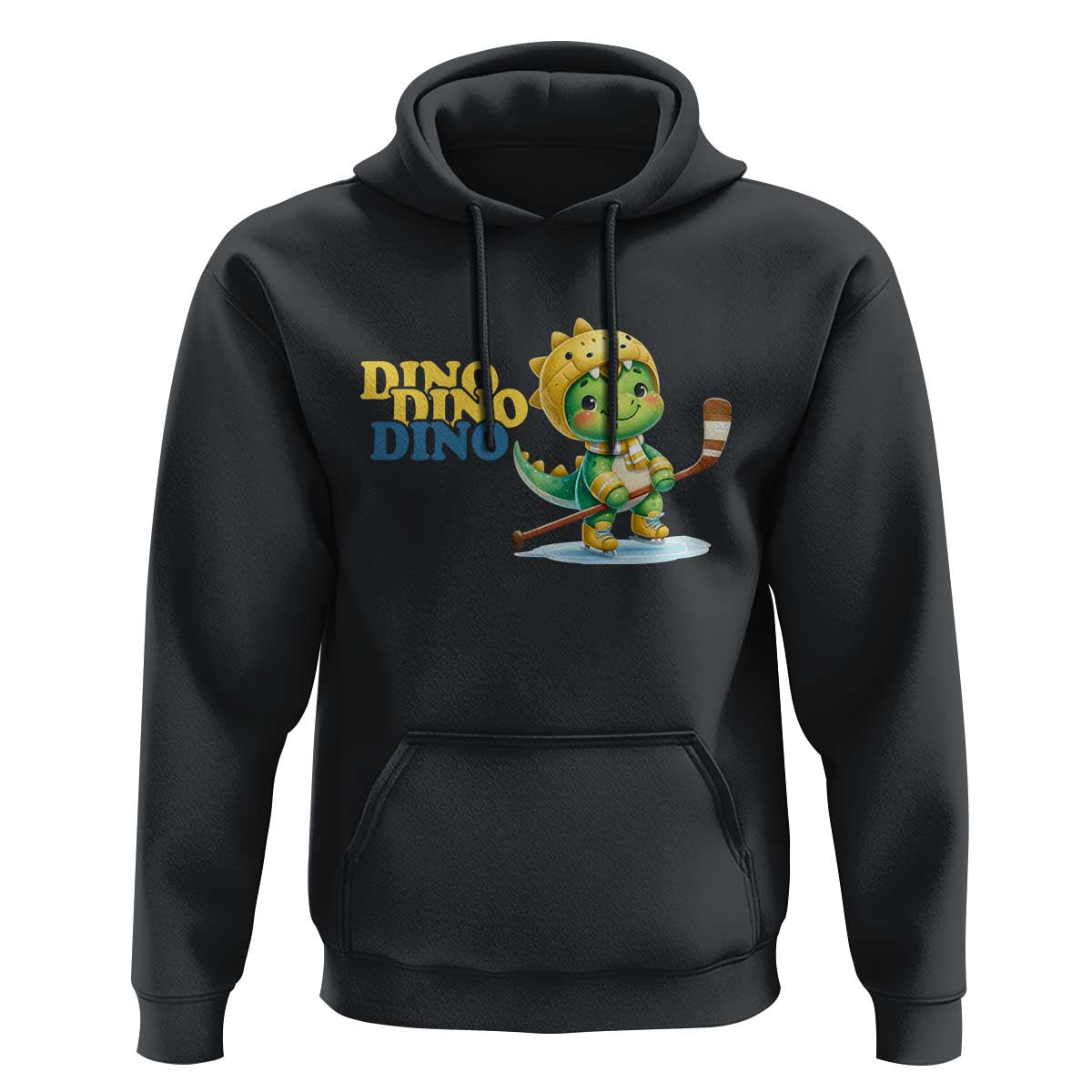 Funny Dinosaur Playing Ice Hockey Hoodie Gift For Dino Lovers - Wonder Print Shop