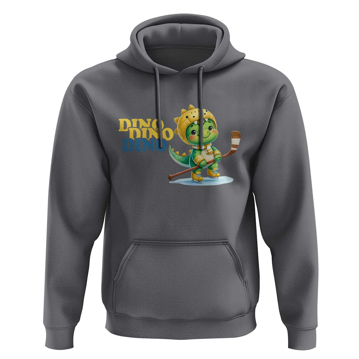 Funny Dinosaur Playing Ice Hockey Hoodie Gift For Dino Lovers - Wonder Print Shop
