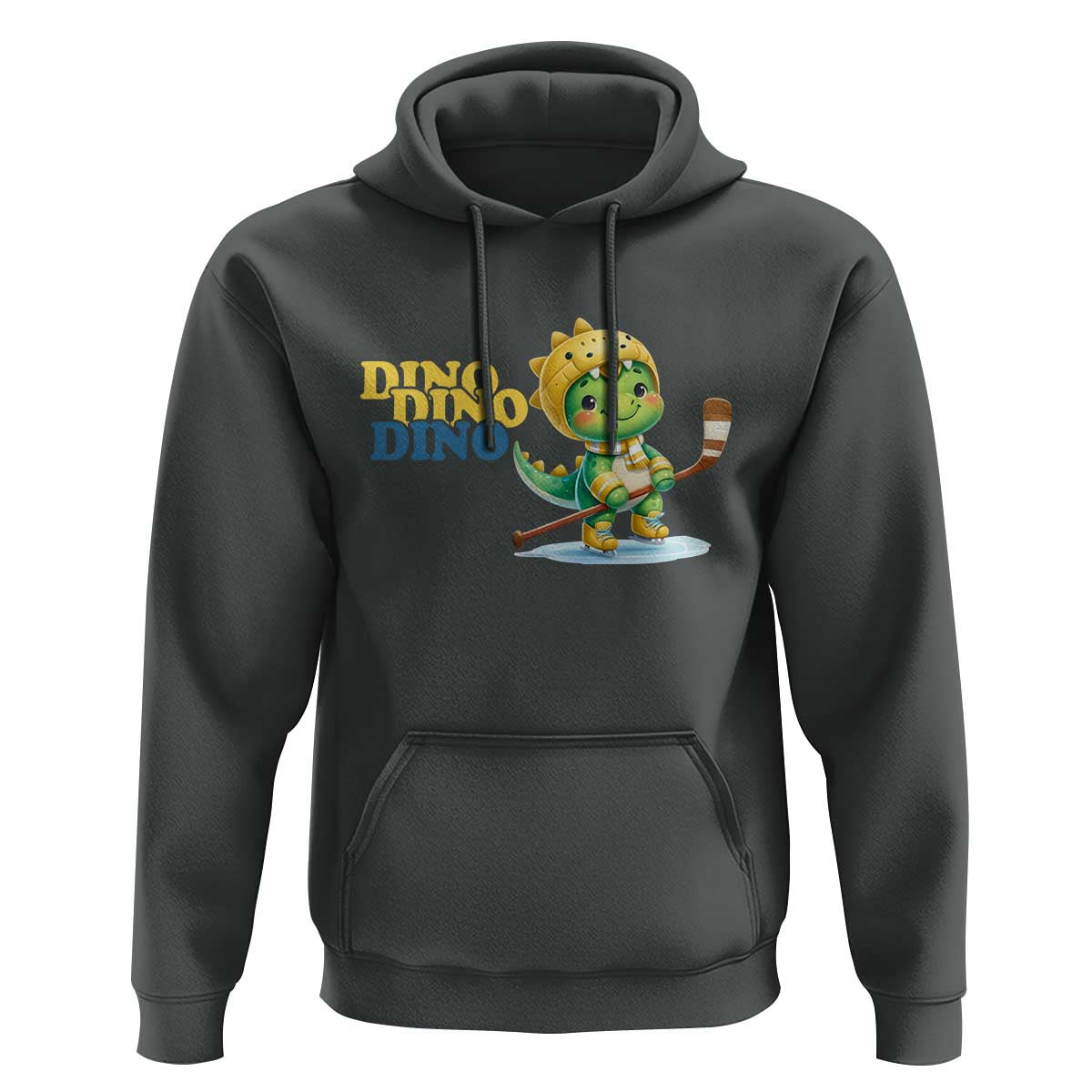 Funny Dinosaur Playing Ice Hockey Hoodie Gift For Dino Lovers - Wonder Print Shop