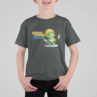 Funny Dinosaur Playing Ice Hockey T Shirt For Kid Gift For Dino Lovers - Wonder Print Shop