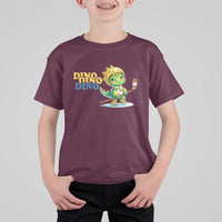 Funny Dinosaur Playing Ice Hockey T Shirt For Kid Gift For Dino Lovers - Wonder Print Shop