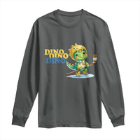 Funny Dinosaur Playing Ice Hockey Long Sleeve Shirt Gift For Dino Lovers - Wonder Print Shop
