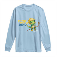 Funny Dinosaur Playing Ice Hockey Long Sleeve Shirt Gift For Dino Lovers - Wonder Print Shop