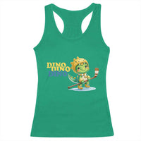 Funny Dinosaur Playing Ice Hockey Racerback Tank Top Gift For Dino Lovers - Wonder Print Shop