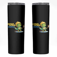 Funny Dinosaur Playing Ice Hockey Skinny Tumbler Gift For Dino Lovers - Wonder Print Shop