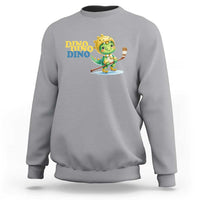 Funny Dinosaur Playing Ice Hockey Sweatshirt Gift For Dino Lovers - Wonder Print Shop