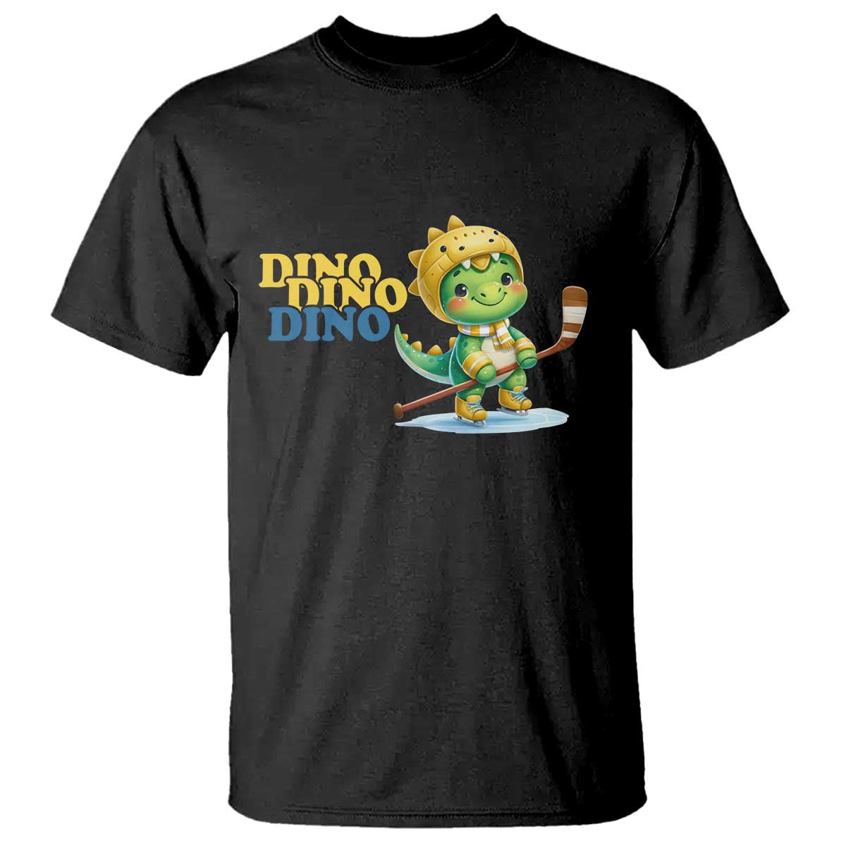 Funny Dinosaur Playing Ice Hockey T Shirt Gift For Dino Lovers - Wonder Print Shop