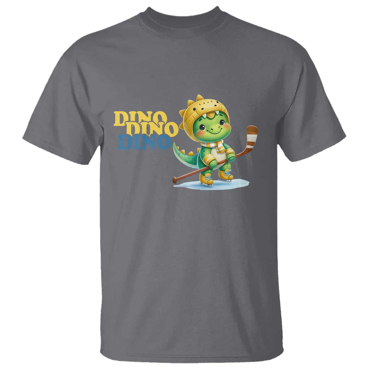 Funny Dinosaur Playing Ice Hockey T Shirt Gift For Dino Lovers - Wonder Print Shop