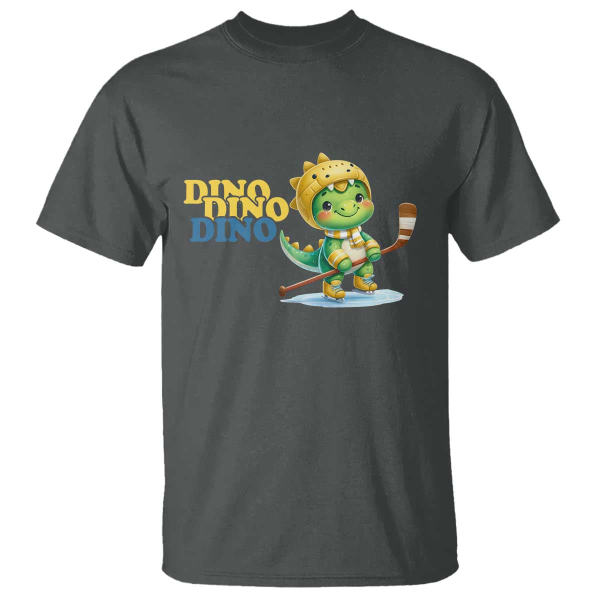 Funny Dinosaur Playing Ice Hockey T Shirt Gift For Dino Lovers - Wonder Print Shop