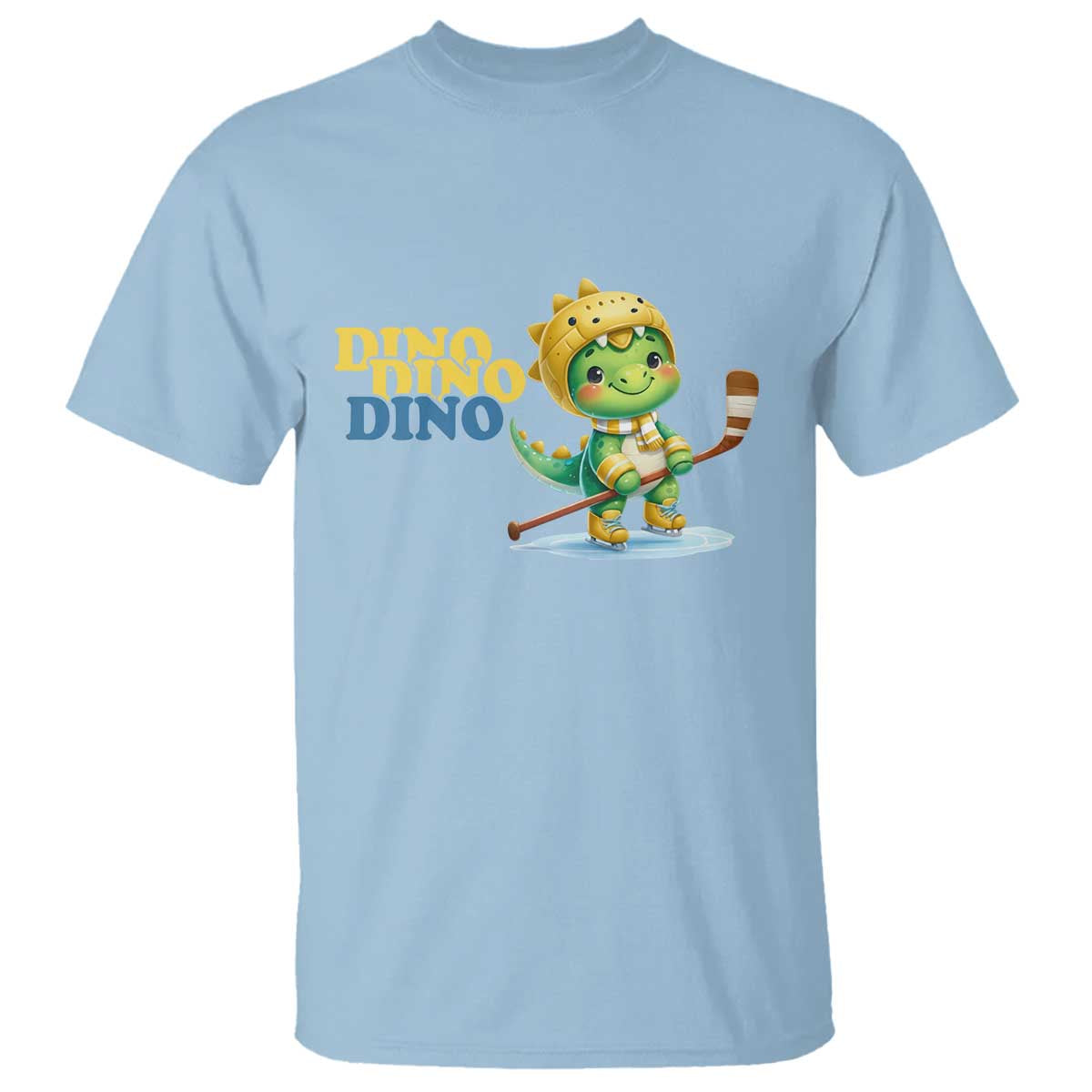 Funny Dinosaur Playing Ice Hockey T Shirt Gift For Dino Lovers - Wonder Print Shop