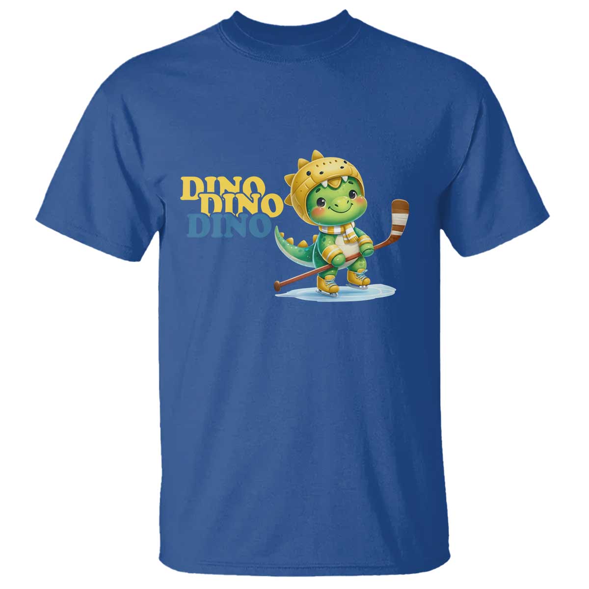 Funny Dinosaur Playing Ice Hockey T Shirt Gift For Dino Lovers - Wonder Print Shop