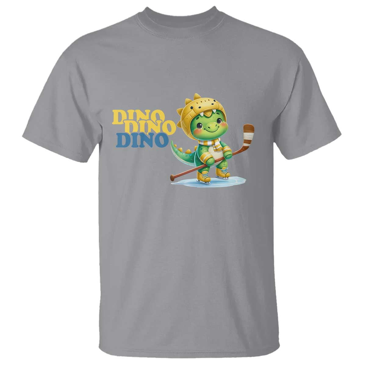 Funny Dinosaur Playing Ice Hockey T Shirt Gift For Dino Lovers - Wonder Print Shop