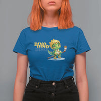 Funny Dinosaur Playing Ice Hockey T Shirt For Women Gift For Dino Lovers - Wonder Print Shop