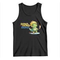 Funny Dinosaur Playing Ice Hockey Tank Top Gift For Dino Lovers - Wonder Print Shop