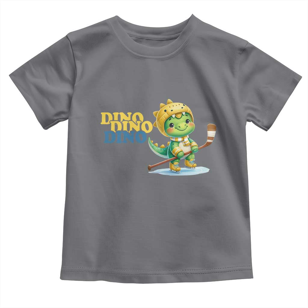 Funny Dinosaur Playing Ice Hockey Toddler T Shirt Gift For Dino Lovers - Wonder Print Shop