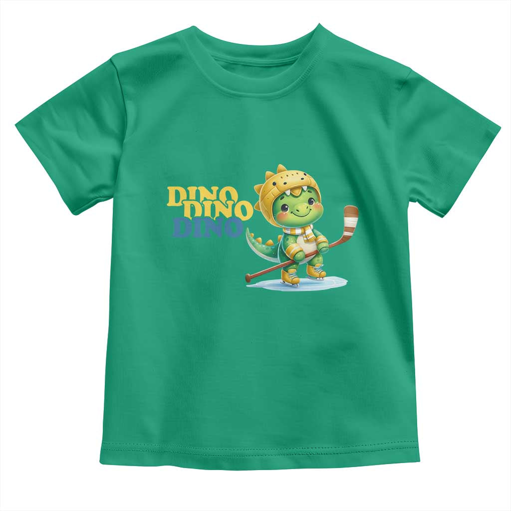 Funny Dinosaur Playing Ice Hockey Toddler T Shirt Gift For Dino Lovers - Wonder Print Shop