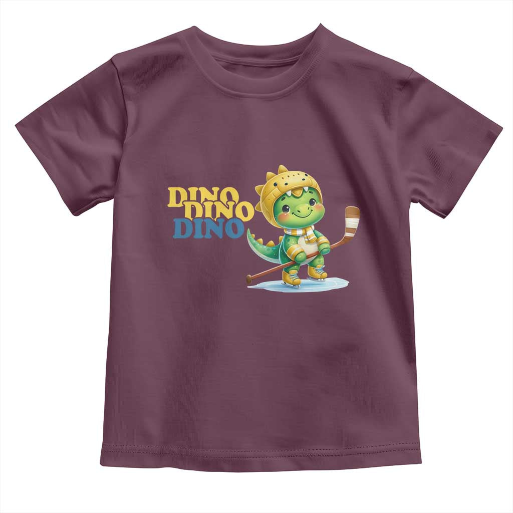 Funny Dinosaur Playing Ice Hockey Toddler T Shirt Gift For Dino Lovers - Wonder Print Shop