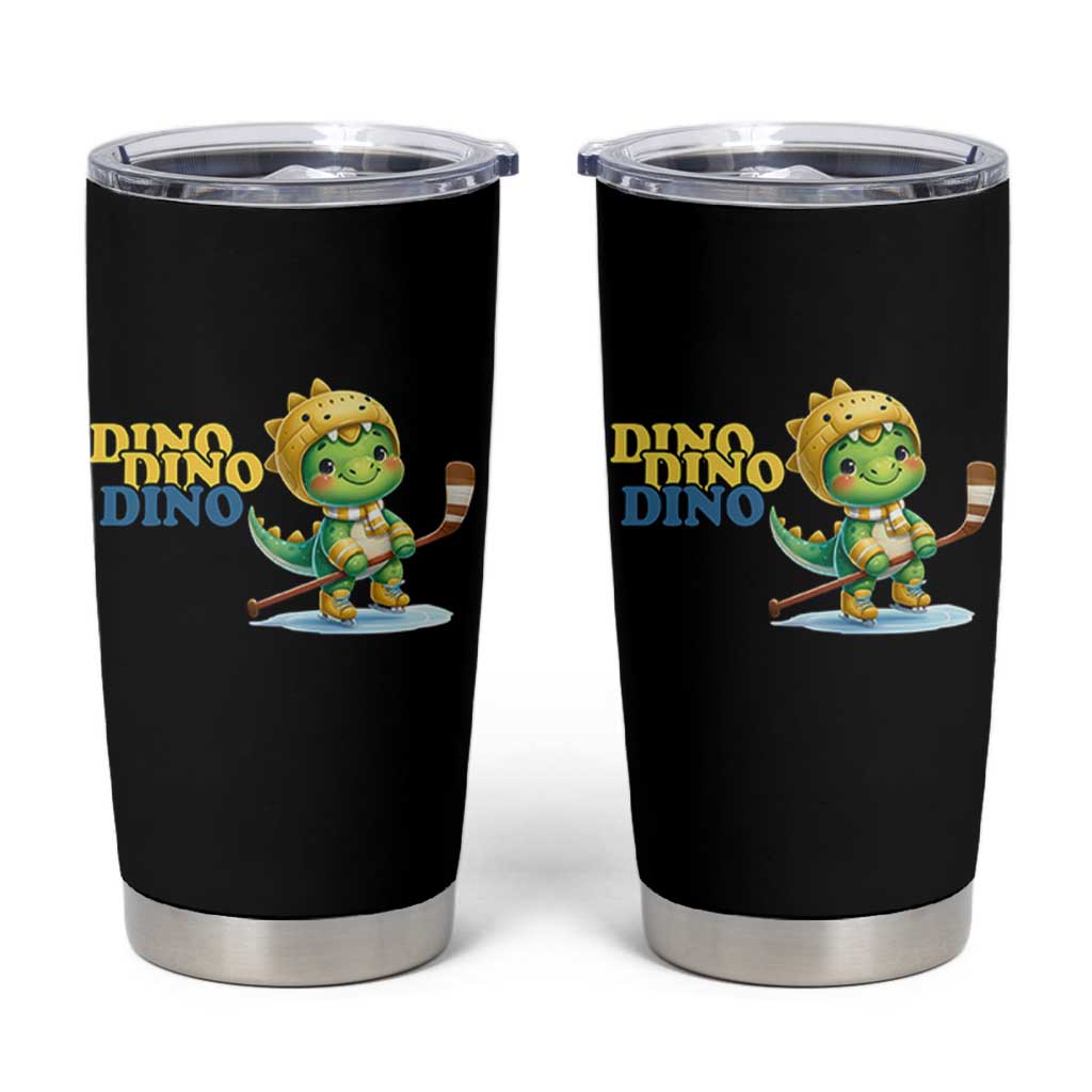 Funny Dinosaur Playing Ice Hockey Tumbler Cup Gift For Dino Lovers - Wonder Print Shop