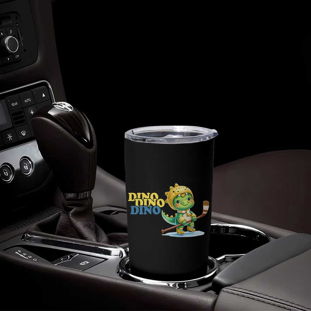 Funny Dinosaur Playing Ice Hockey Tumbler Cup Gift For Dino Lovers - Wonder Print Shop