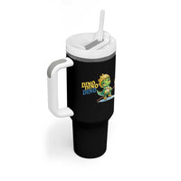 Funny Dinosaur Playing Ice Hockey Tumbler With Handle Gift For Dino Lovers - Wonder Print Shop