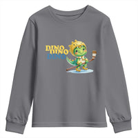 Funny Dinosaur Playing Ice Hockey Youth Sweatshirt Gift For Dino Lovers - Wonder Print Shop