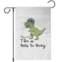 Dino Hates Ice Hockey Garden Flag Funny Ice Sports Dinosaur Gift - Wonder Print Shop