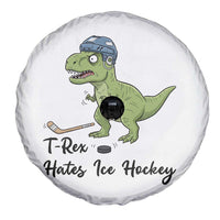 Dino Hates Ice Hockey Spare Tire Cover Funny Ice Sports Dinosaur Gift - Wonder Print Shop