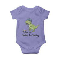 Dino Hates Ice Hockey Baby Onesie Funny Ice Sports Dinosaur Gift - Wonder Print Shop
