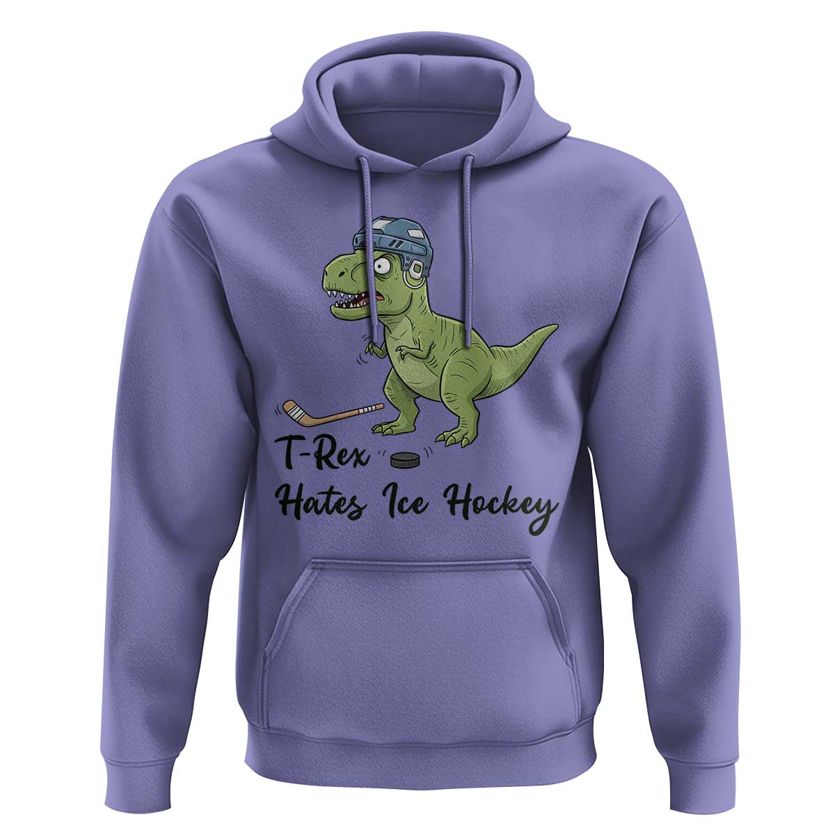 Dino Hates Ice Hockey Hoodie Funny Ice Sports Dinosaur Gift - Wonder Print Shop
