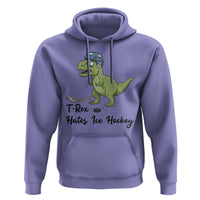 Dino Hates Ice Hockey Hoodie Funny Ice Sports Dinosaur Gift - Wonder Print Shop