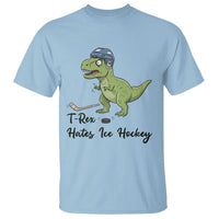 Dino Hates Ice Hockey T Shirt Funny Ice Sports Dinosaur Gift - Wonder Print Shop