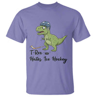 Dino Hates Ice Hockey T Shirt Funny Ice Sports Dinosaur Gift - Wonder Print Shop