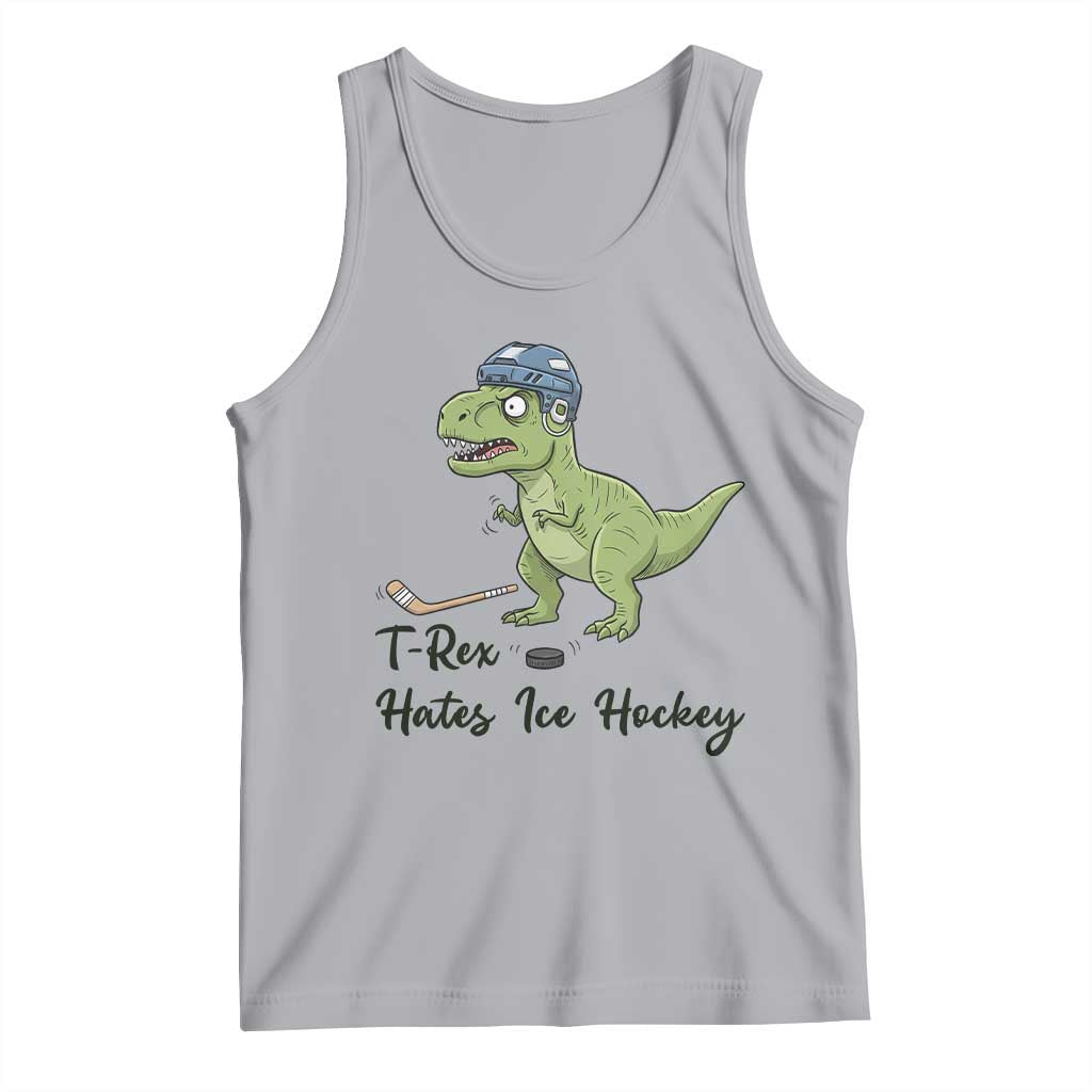 Dino Hates Ice Hockey Tank Top Funny Ice Sports Dinosaur Gift - Wonder Print Shop